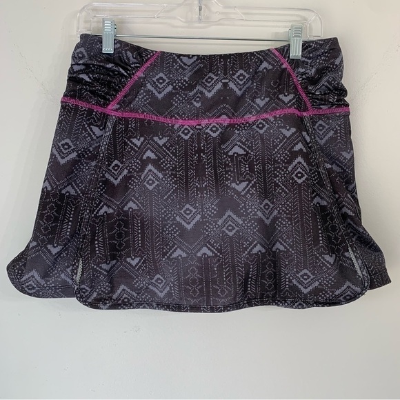 Athleta Printer Sprint Athletic Skort Black active Skirt Size Large - Picture 2 of 8